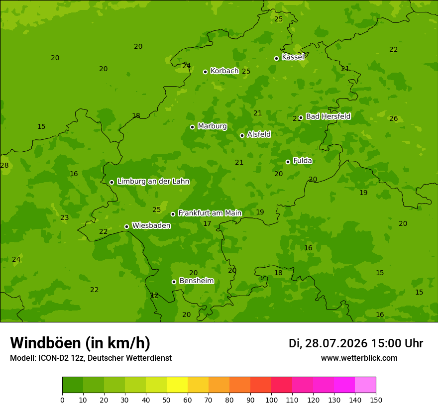Maximale Windböen