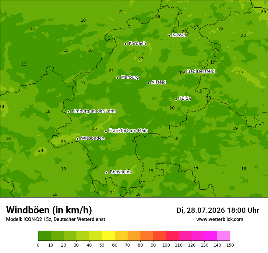 Maximale Windböen