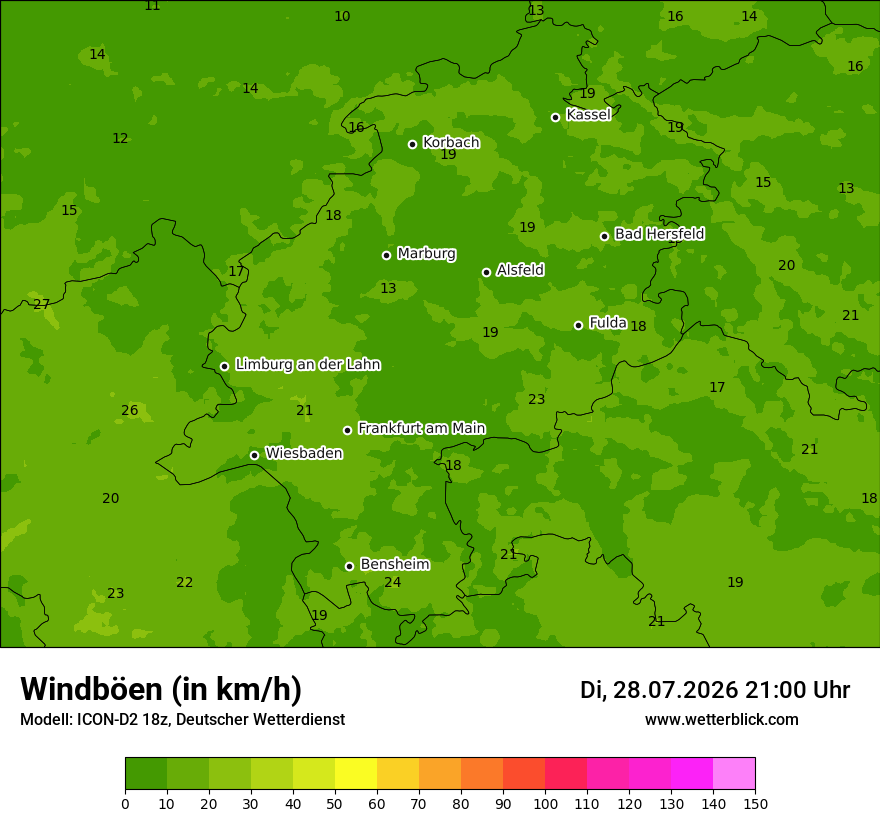 Maximale Windböen