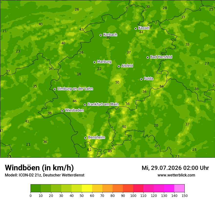 Maximale Windböen