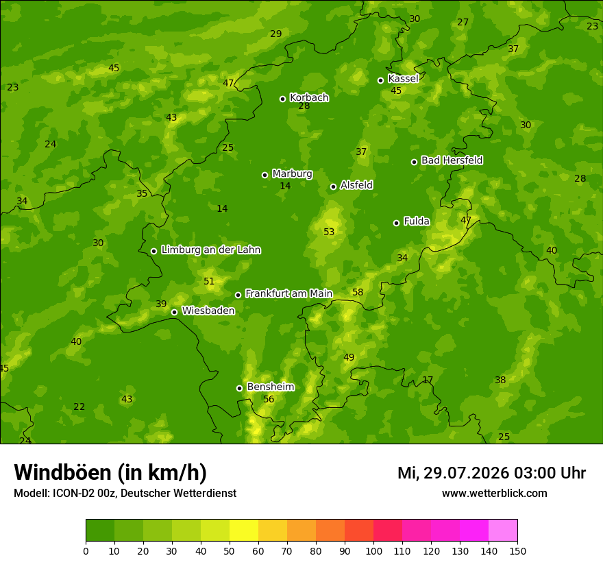 Maximale Windböen