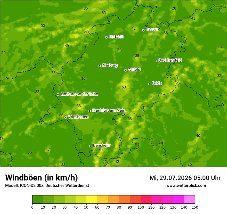 Maximale Windböen