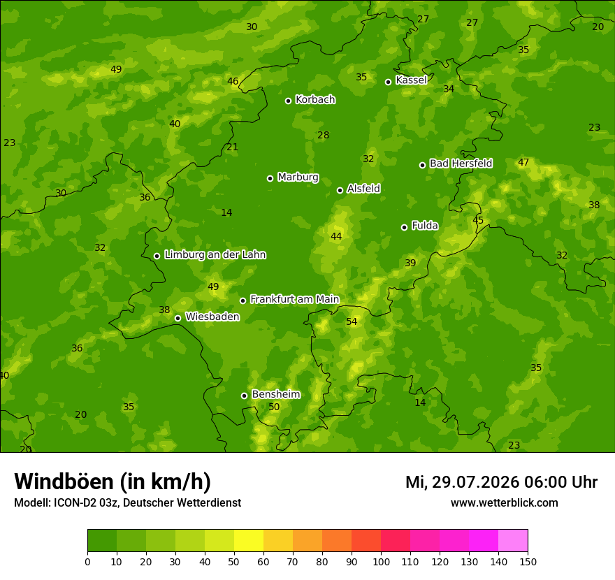 Maximale Windböen