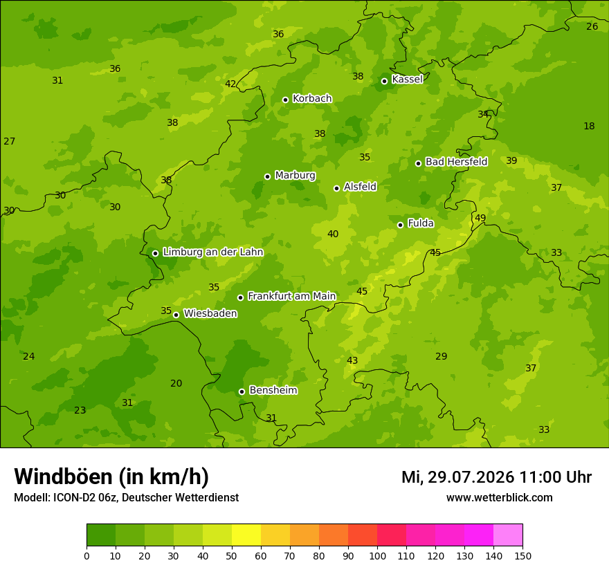 Maximale Windböen
