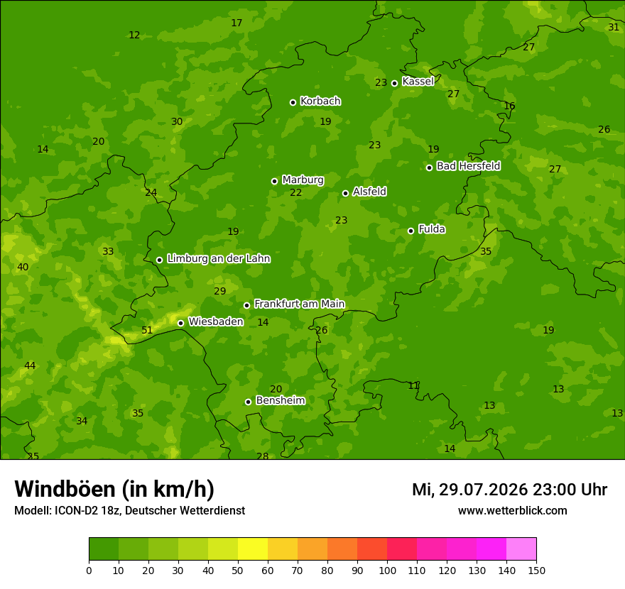 Maximale Windböen