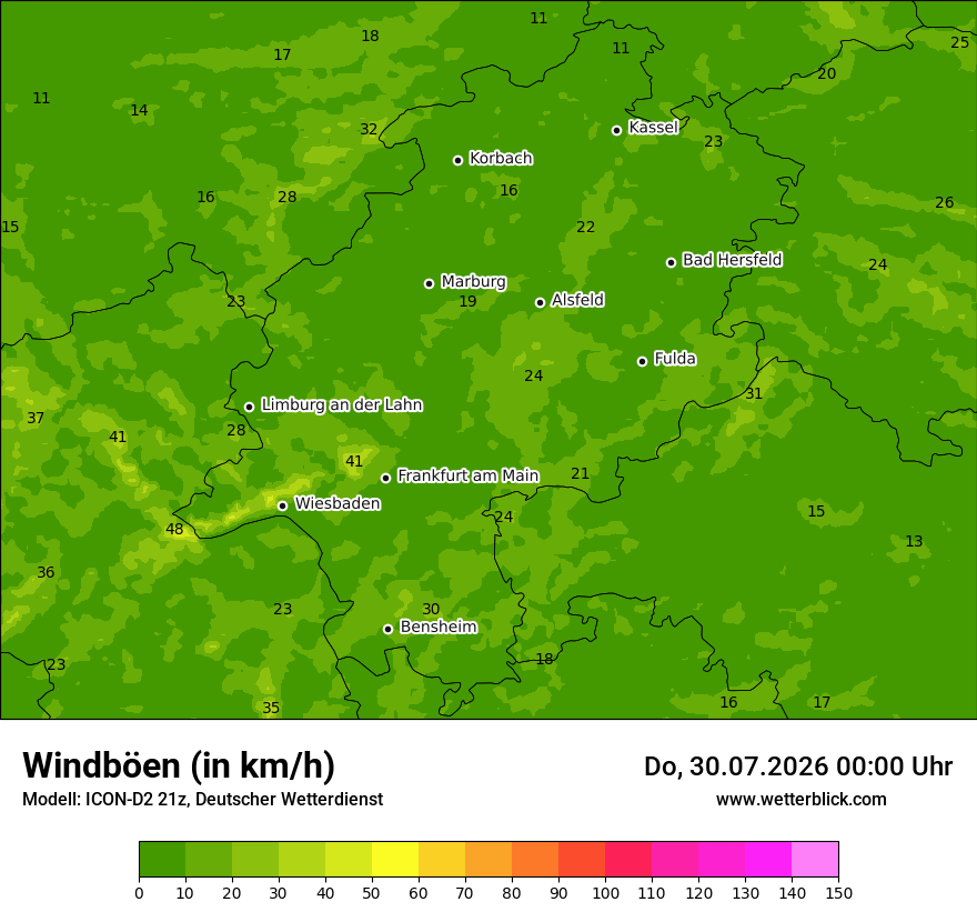 Maximale Windböen