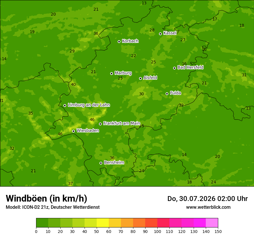 Maximale Windböen