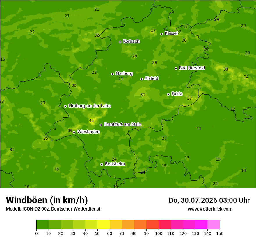 Maximale Windböen