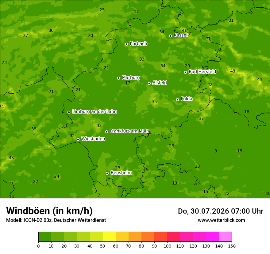 Maximale Windböen