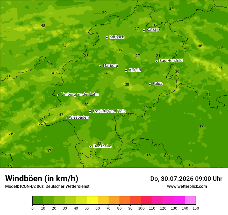 Maximale Windböen