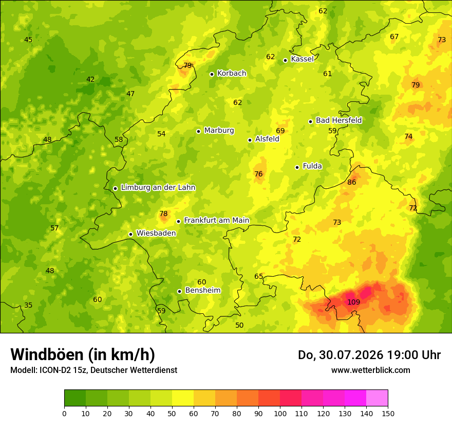 Maximale Windböen