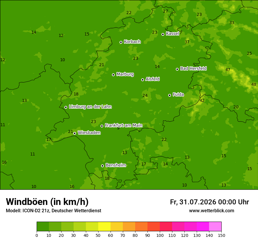 Maximale Windböen
