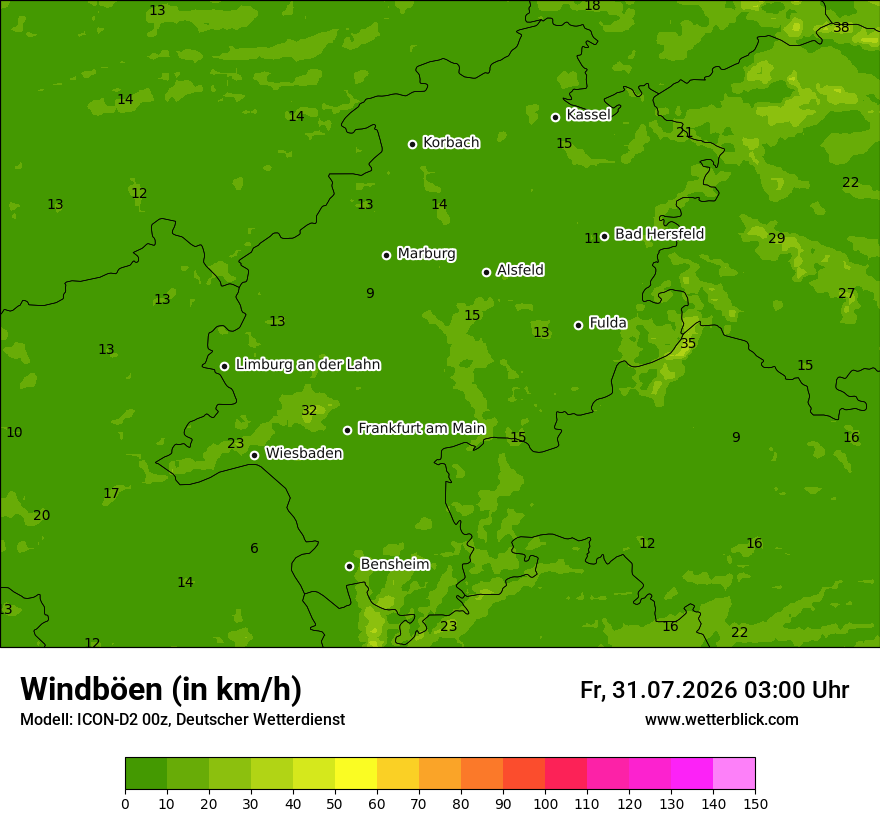 Maximale Windböen