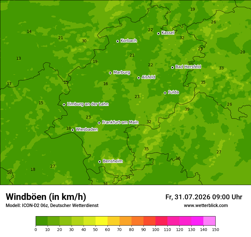 Maximale Windböen
