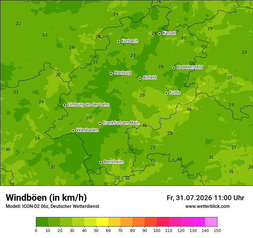 Maximale Windböen