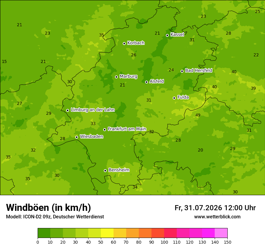 Maximale Windböen