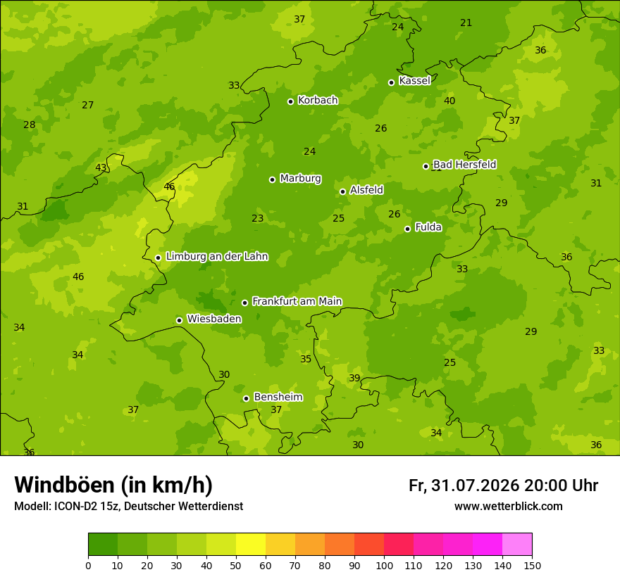 Maximale Windböen