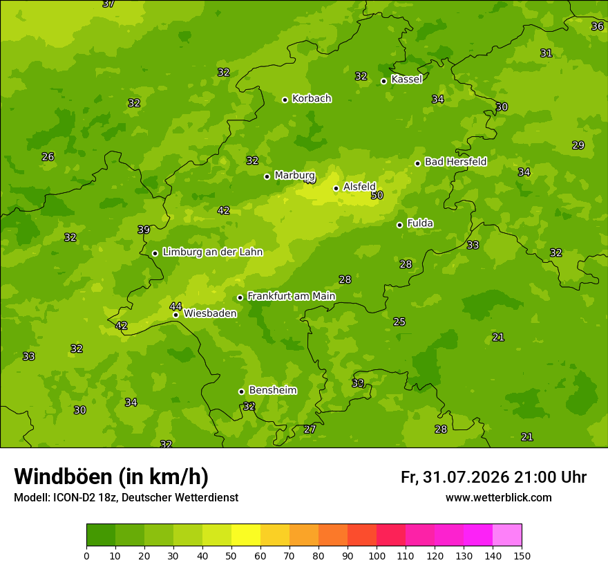 Maximale Windböen
