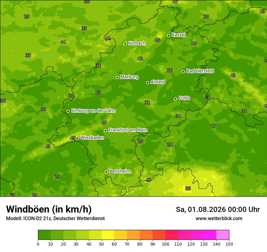 Maximale Windböen
