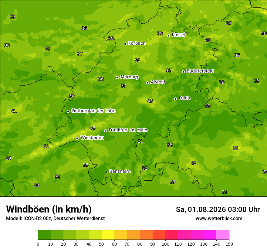 Maximale Windböen
