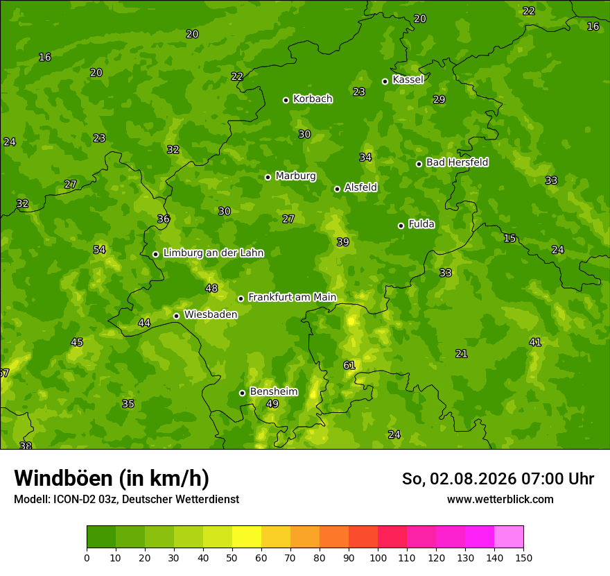Maximale Windböen