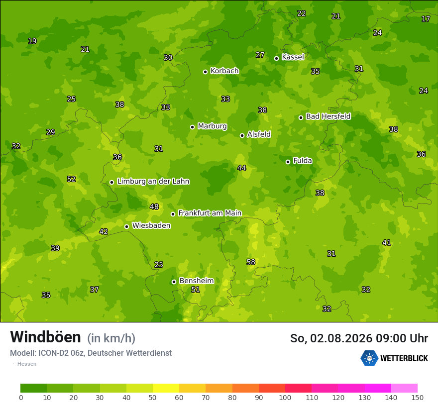 Maximale Windböen