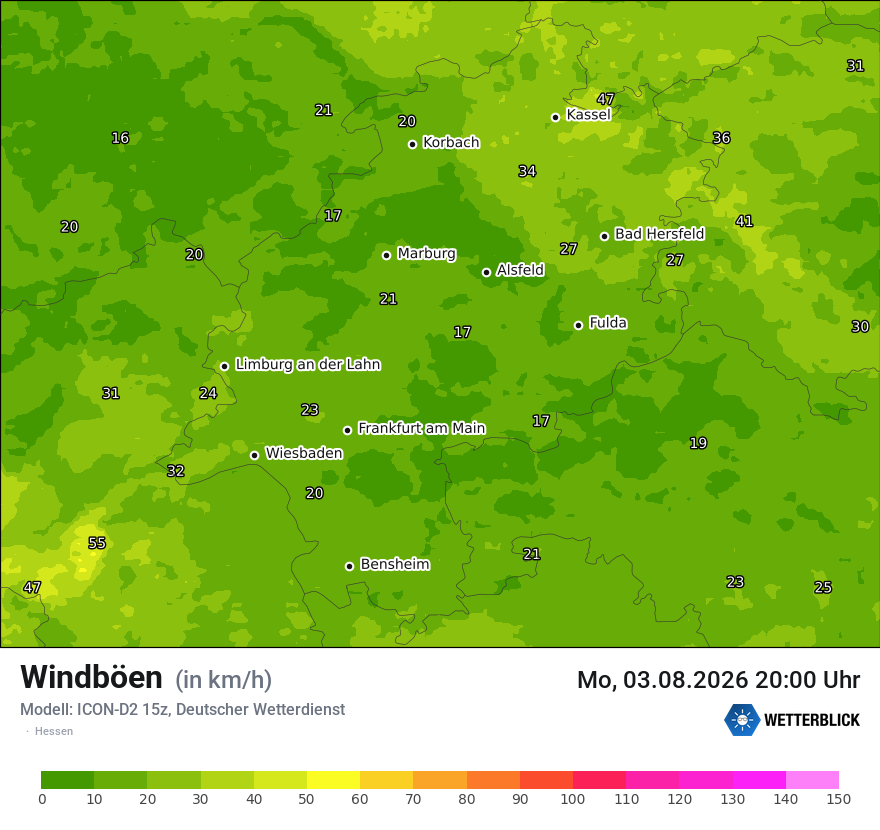 Maximale Windböen