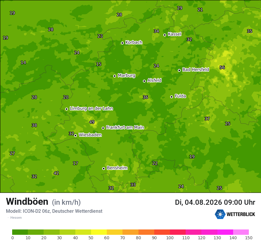 Maximale Windböen