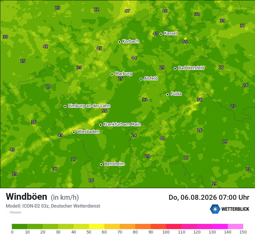 Maximale Windböen