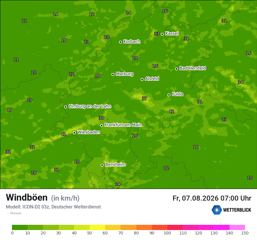 Maximale Windböen