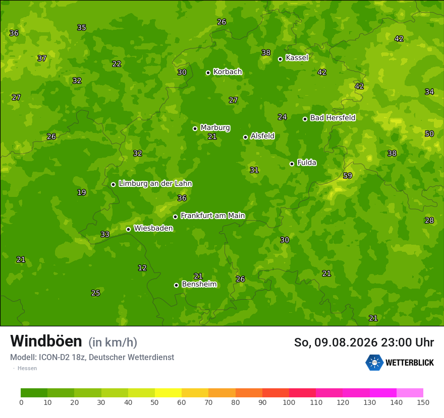 Maximale Windböen