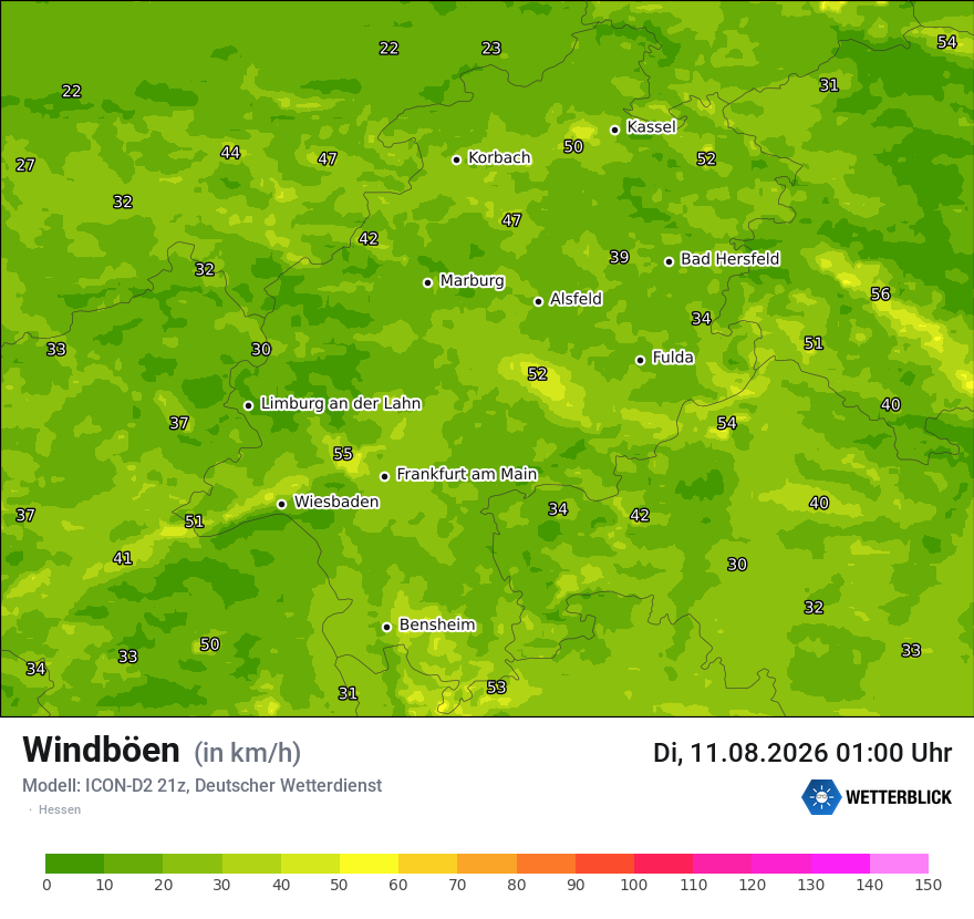 Maximale Windböen
