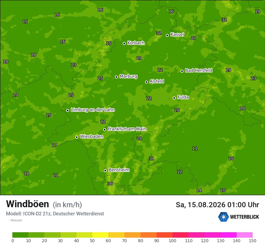 Maximale Windböen
