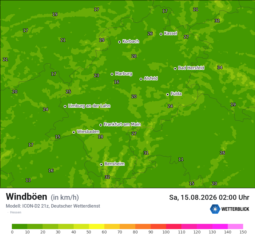 Maximale Windböen