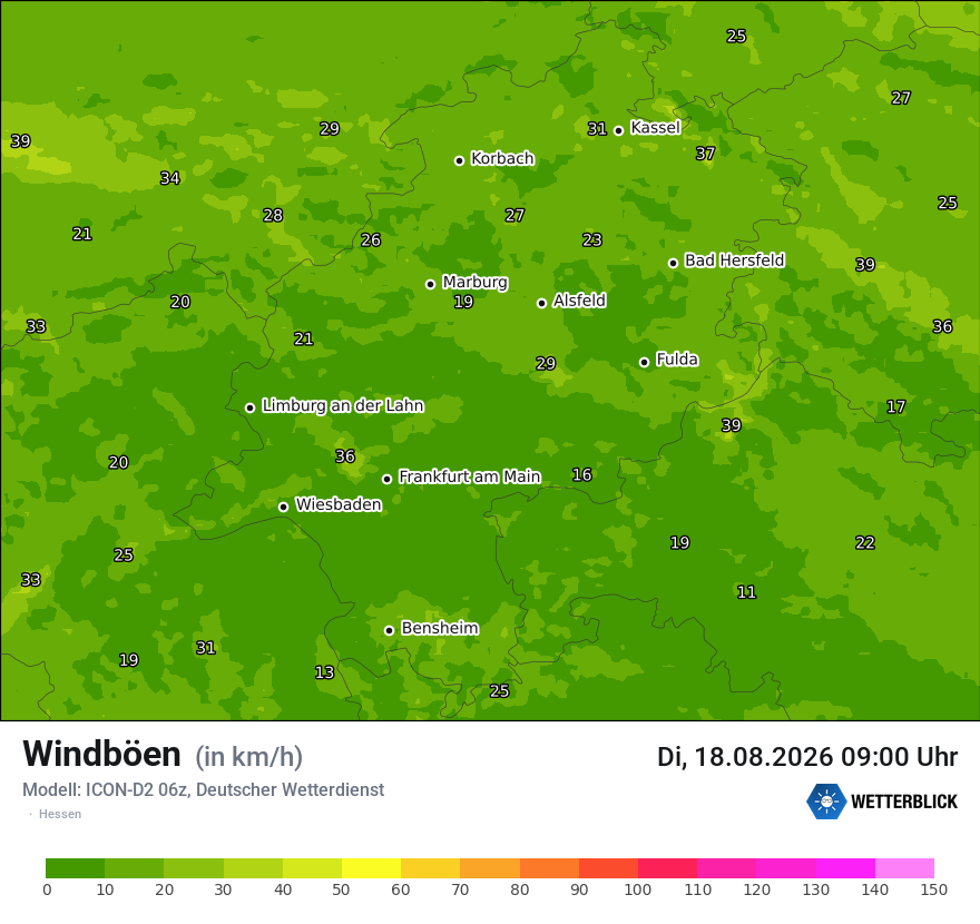 Maximale Windböen