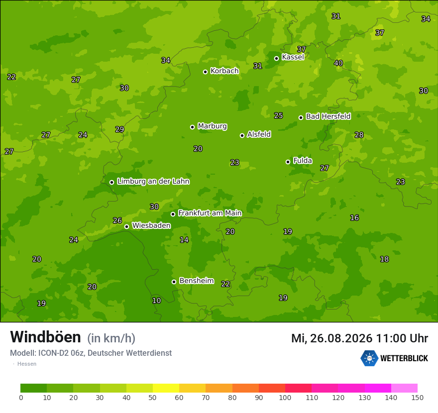 Maximale Windböen