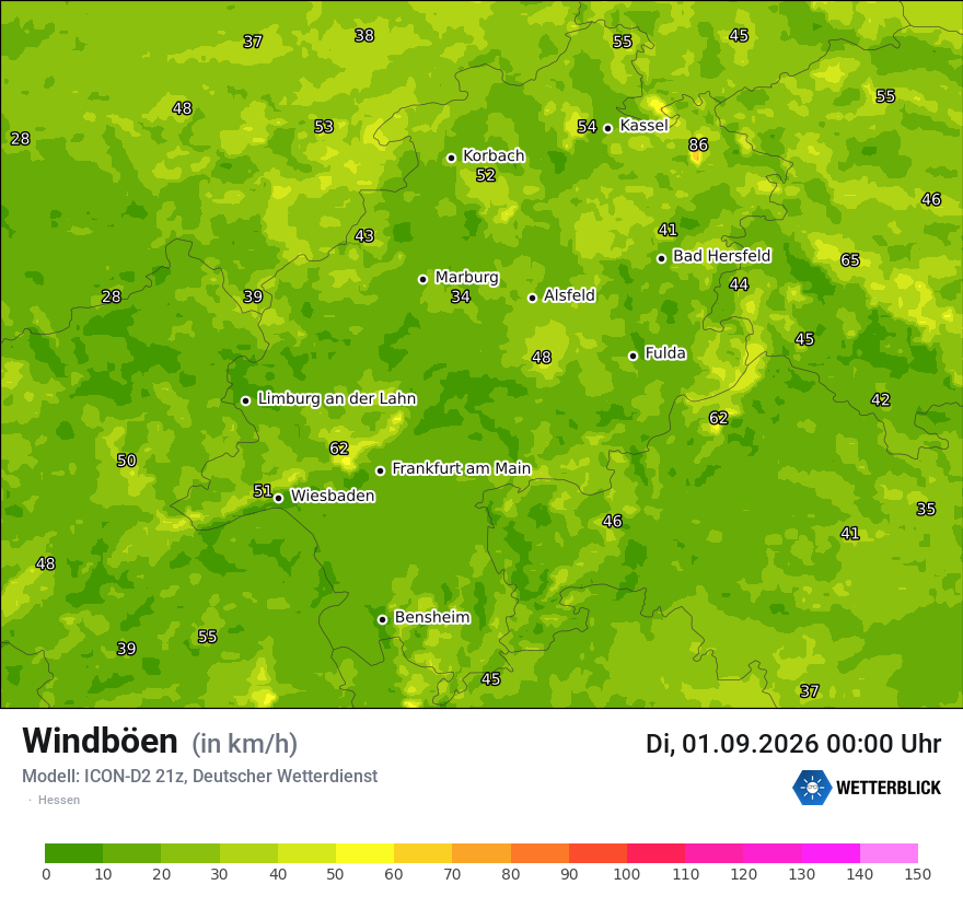 Maximale Windböen