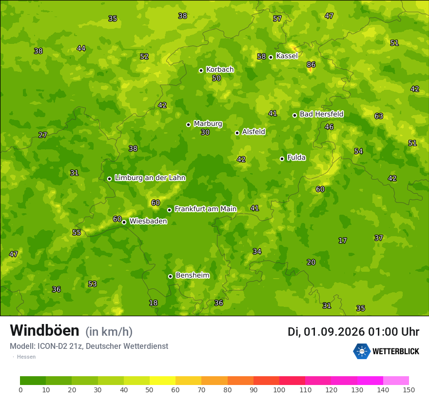 Maximale Windböen