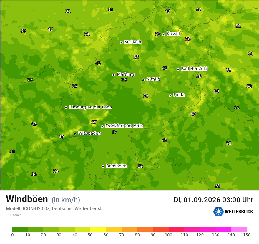 Maximale Windböen