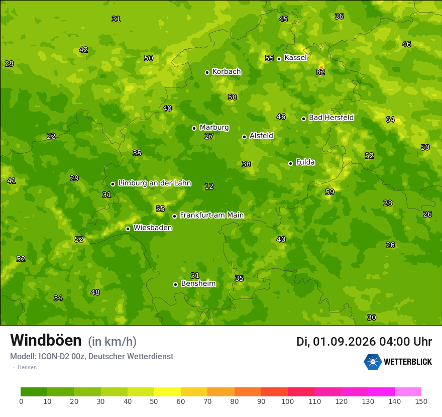 Maximale Windböen