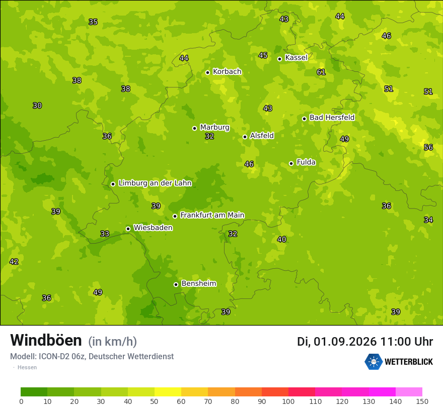 Maximale Windböen