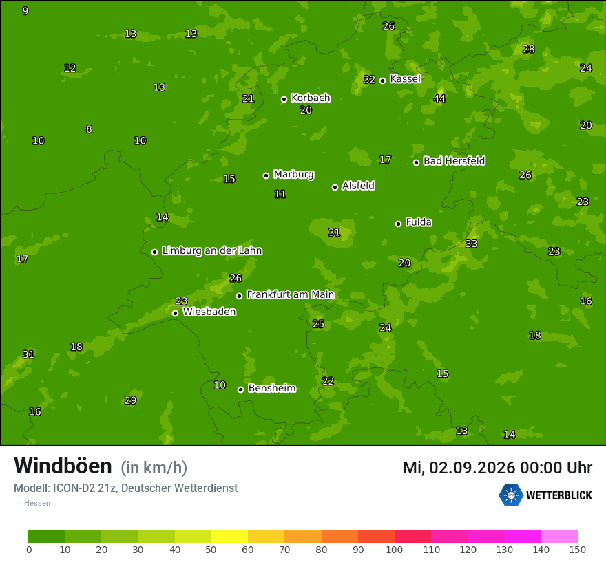 Maximale Windböen