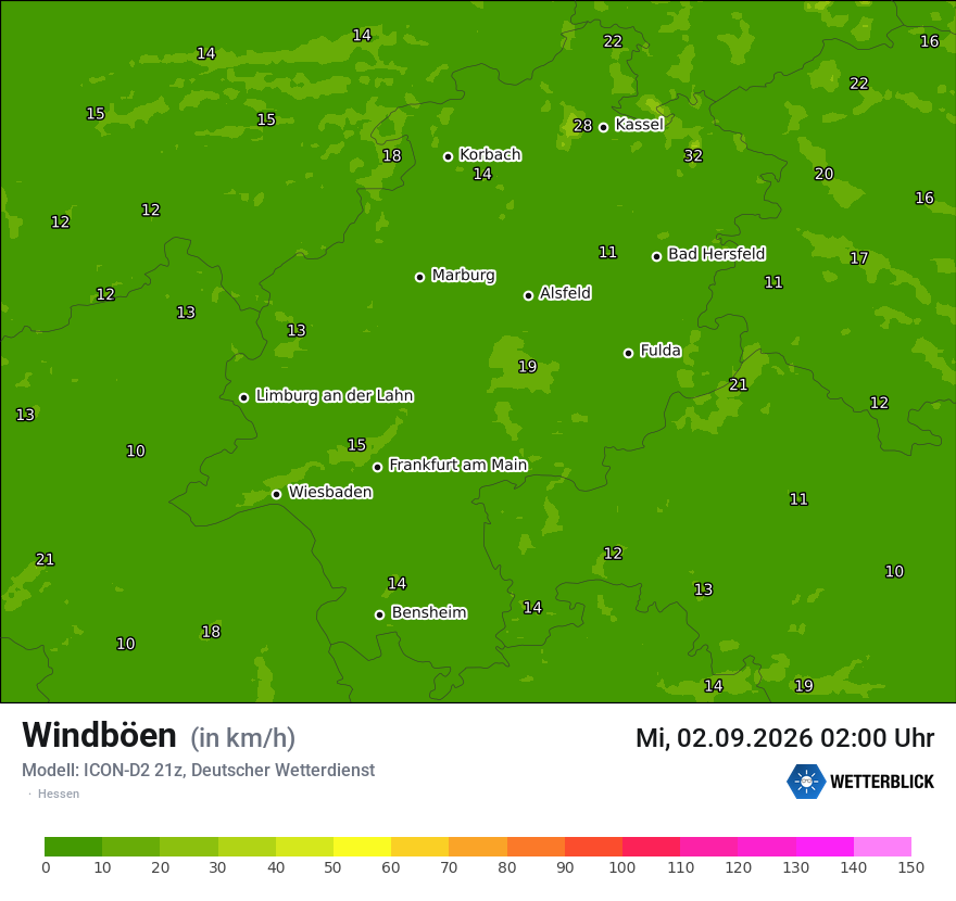 Maximale Windböen