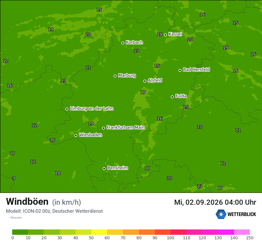 Maximale Windböen