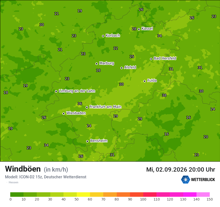 Maximale Windböen