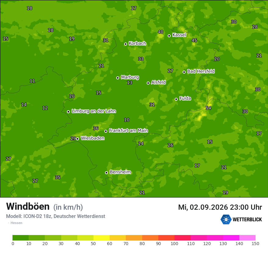 Maximale Windböen