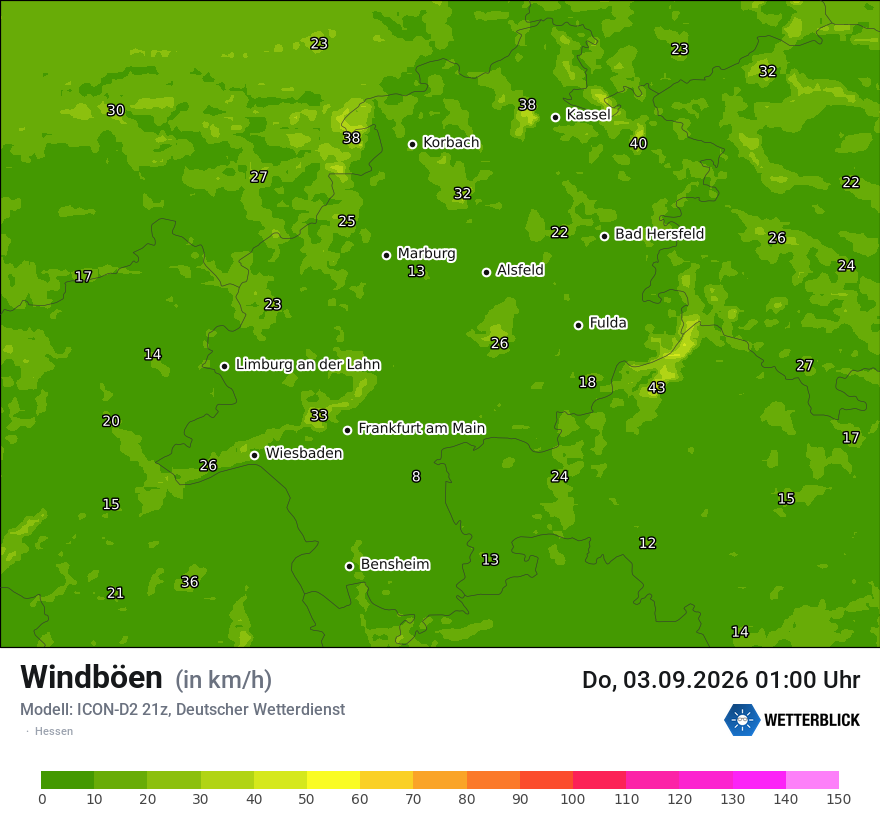 Maximale Windböen