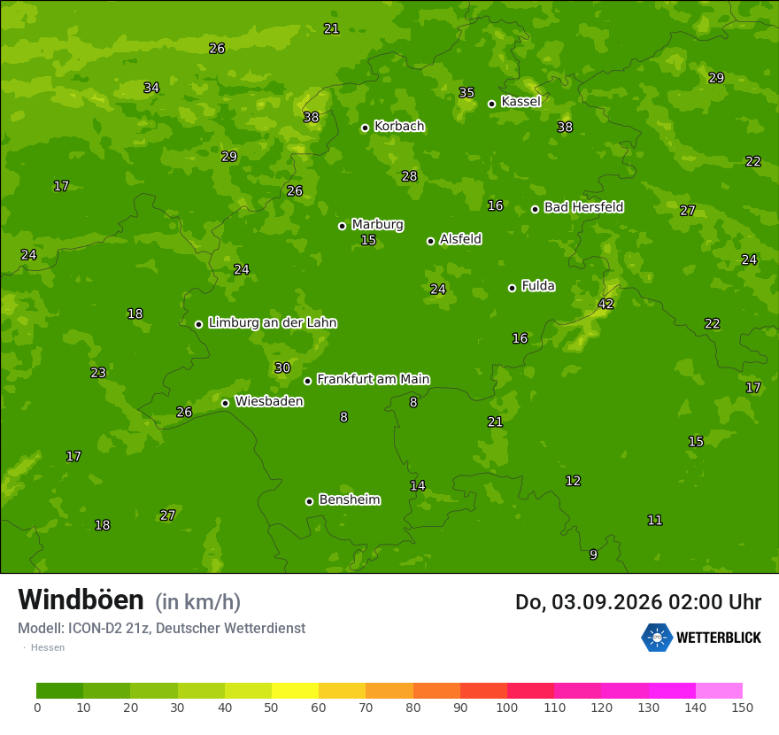 Maximale Windböen
