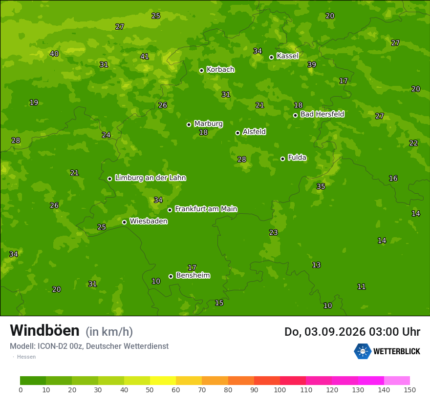 Maximale Windböen