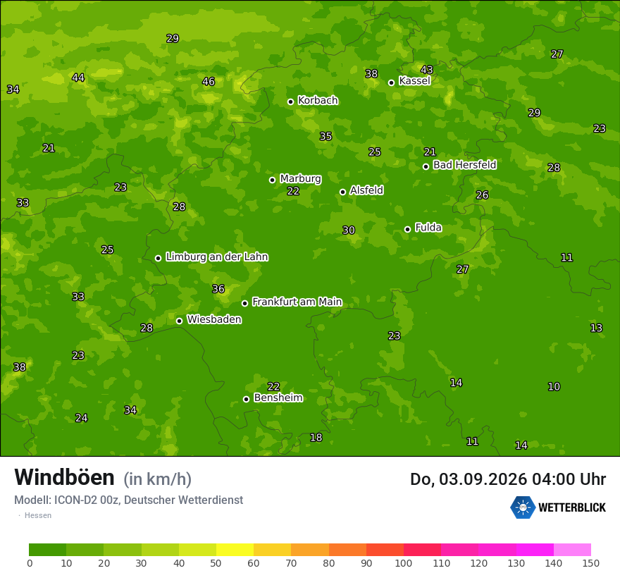 Maximale Windböen